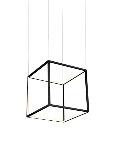 SINGLE CUBE hanglamp 90cm vierkant zwart