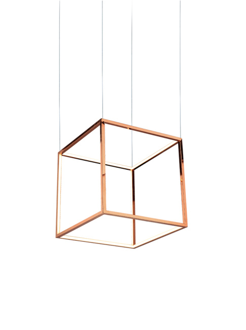 SINGLE CUBE hanging lamp 90cm square copper