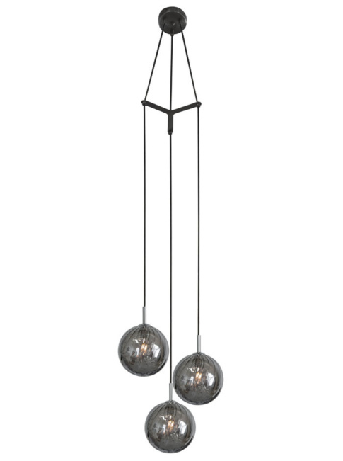 Inciso pendant light 3-light smoke