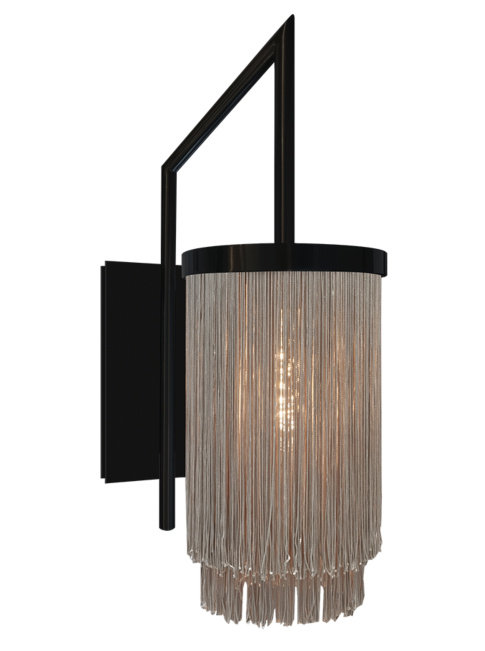 Fringes 1-light matt black wall lamp designed by Patrick Russ