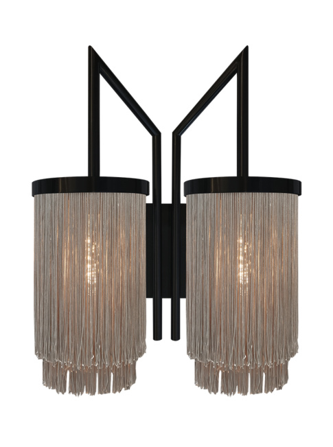 Fringes wandlamp 2-lichts zwart ontworpen door Patrick Russ