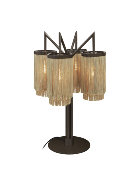 Fringes bronze table lamp designed by Patrick Russ