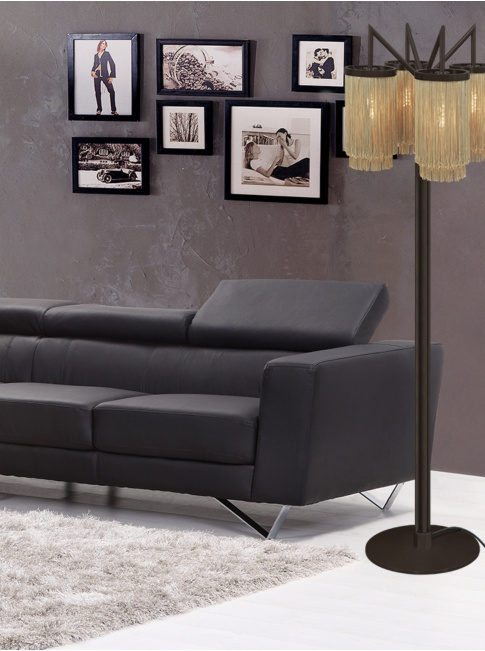 Fringes vloerlamp brons ontworpen door Patrick Russ - Vloerlampen