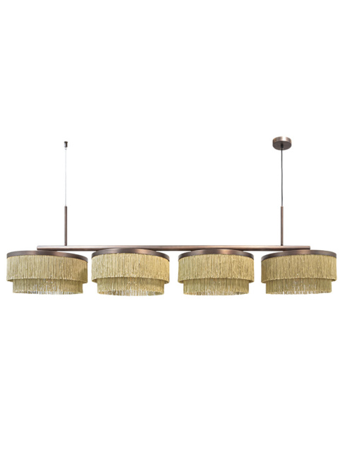 FRINGES 4-light bronze hanging lamp