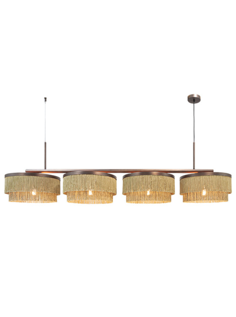 Fringes hanglamp 4-lichts brons ontworpen door Patrick Russ - Hanglampen