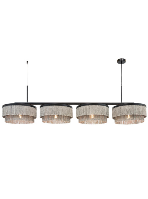Fringes hanglamp 4-lichts zwart ontworpen door Patrick Russ - Hanglampen