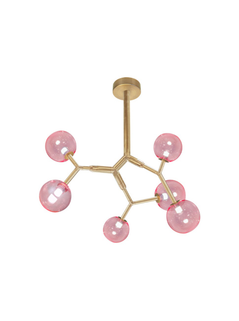 Lightning chandelier s 6-light brass designed by Patrick Russ