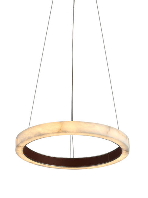 CORSARA hanglamp LED 35W alabaster brushed gold d:50cm niet dimbaar - Hanglampen