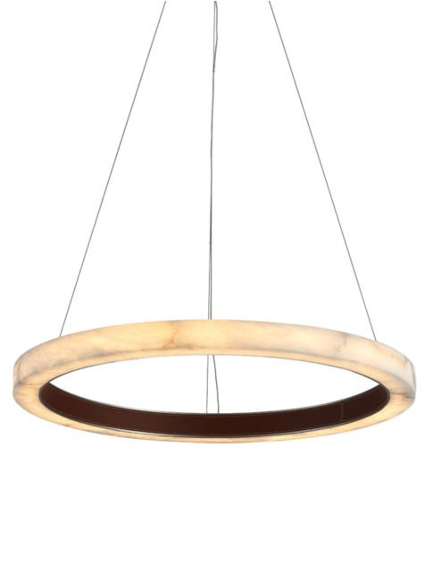 CORSARA hanglamp LED 50W alabaster brushed gold d:80cm niet dimbaar - Hanglampen