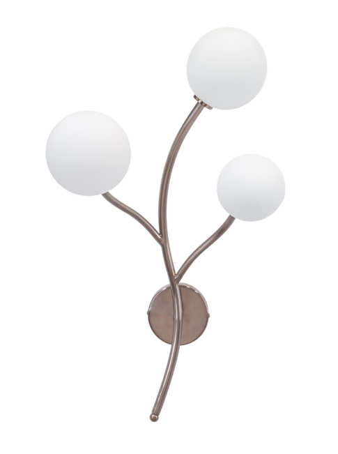 Vernazza wall lamp G9 3-light sanded brass with opal glass