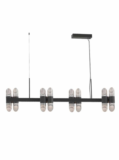 Infinity hanging lamp 8-light 48W 4800lm graphite designed by Hans Kuijten