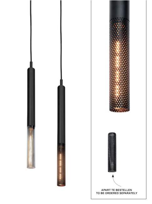 Rivington tube hanging lamp black designed by Brands-concept