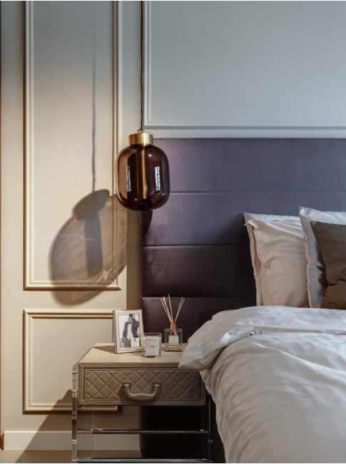 Rivington glass brass hanging lamp designed by Brands-concept