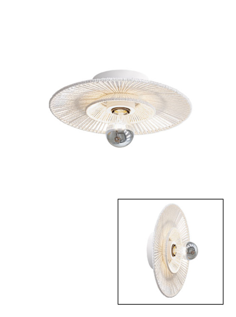 CAPPELLO CEILING/WALL LAMP d:30cm E27 white with white shade - Wandlampen