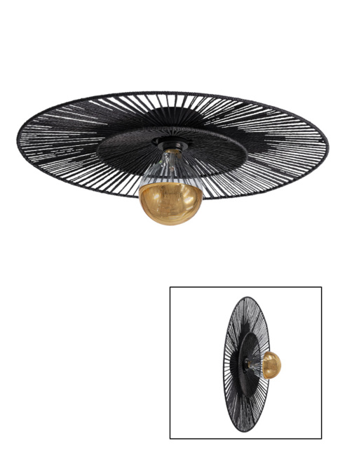 CAPPELLO CEILING/WALL LAMP d:60cm E27 black with black shade