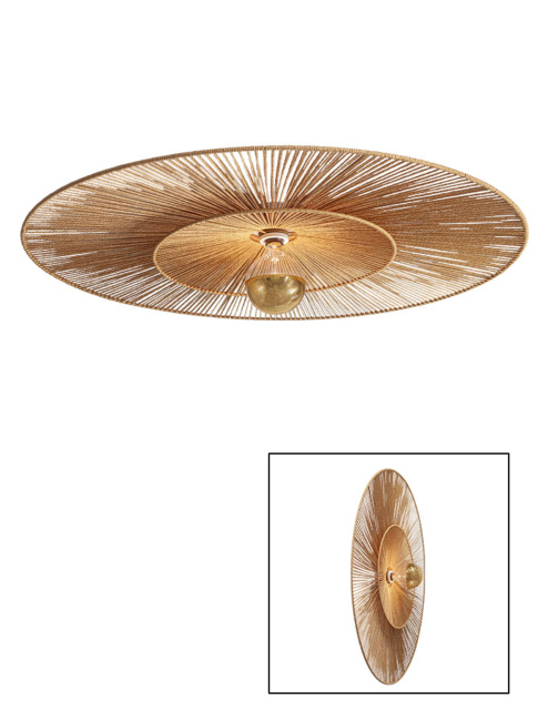 Cappello ceiling/wall lamp d:100cm E27 white with natural shade