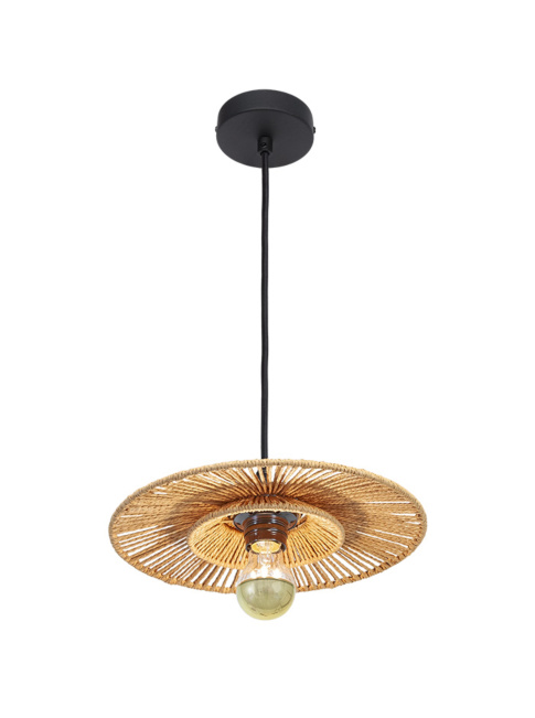 Cappello hanging lamp E27 d:30cm black with natural shade