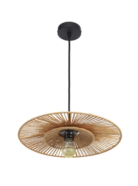 CAPPELLO HANGING LAMP E27 d:40cm black with natural shade