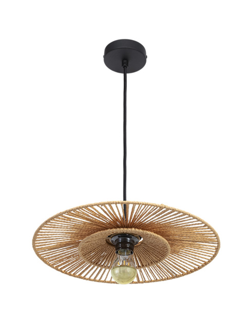CAPPELLO HANGING LAMP E27 d:40cm black with natural shade - Hanglampen