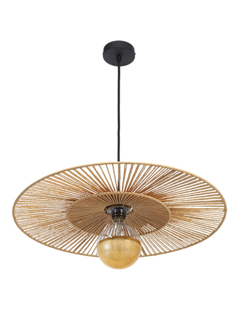 CAPPELLO HANGING LAMP E27 d:60cm black with natural shade