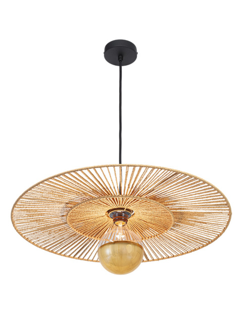 Cappello hanging lamp E27 d:60cm black with natural shade