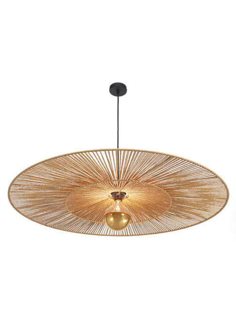 Cappello hanging lamp E27 d:100cm black with natural shade