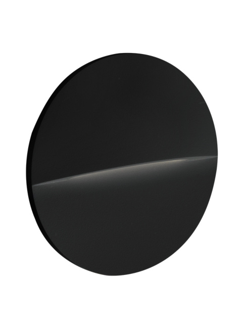 Rivoli round wall recessed luminaire black