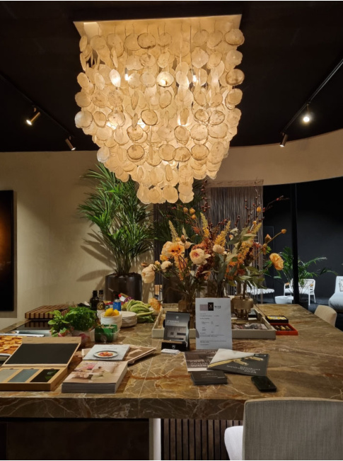 Shell ceiling lamp 100 x 100cm designed by Robert Kolenik