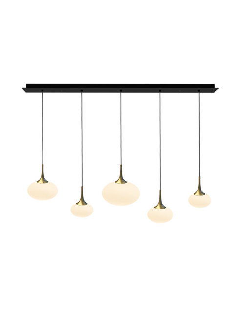 PARADISO hanglamp rechthoek 5-lichts G9 opaal - Hanglampen