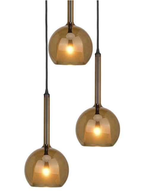 Ionia hanglamp rond 3-lichts G9 zwart d:250mm
