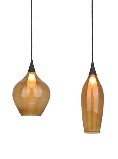 Ionia rectangular hanging lamp 3-light G9 black 670 x 100mm