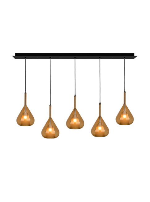 IONIA rectangle hanging lamp 5-light G9 black 1300 x 100mm