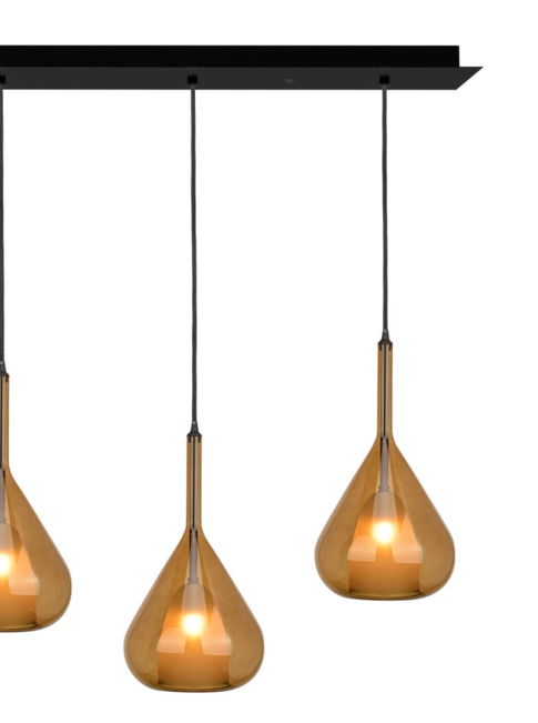 Ionia reCTAngle hanging lamp 5-light G9 black 1300 x 100mm