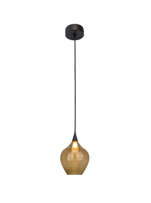 IONIA hanging lamp 1-L G9 black, glass C