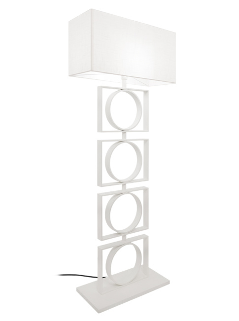 Sans chichi white floor lamp designed by Monique Des Bouvrie