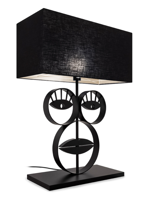 Le Masque table lamp black designed by Monique Des Bouvrie