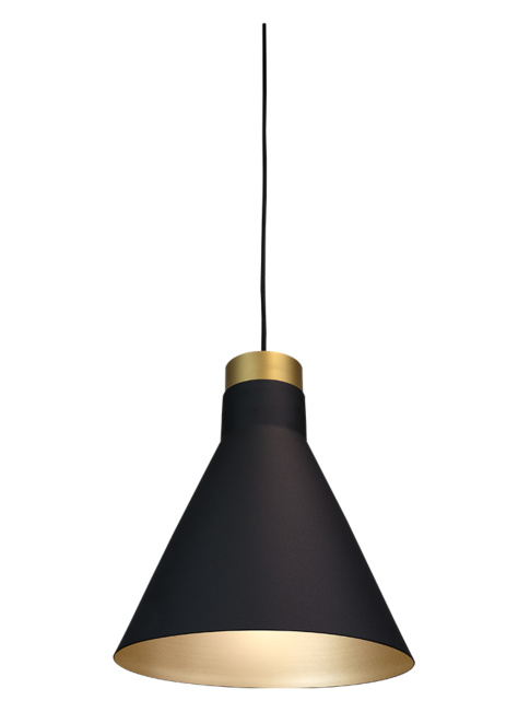 Flask Large black/gold hanging lamp designed by Mariska Jagt