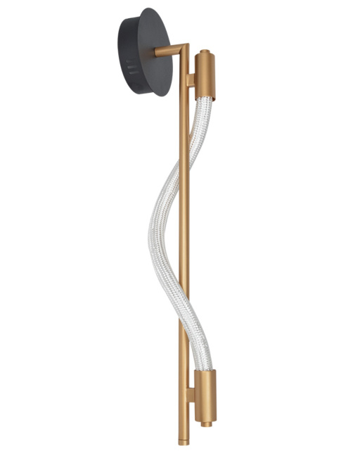 ROPE wandlamp 7W 2700K zwart/goud - Wandlampen