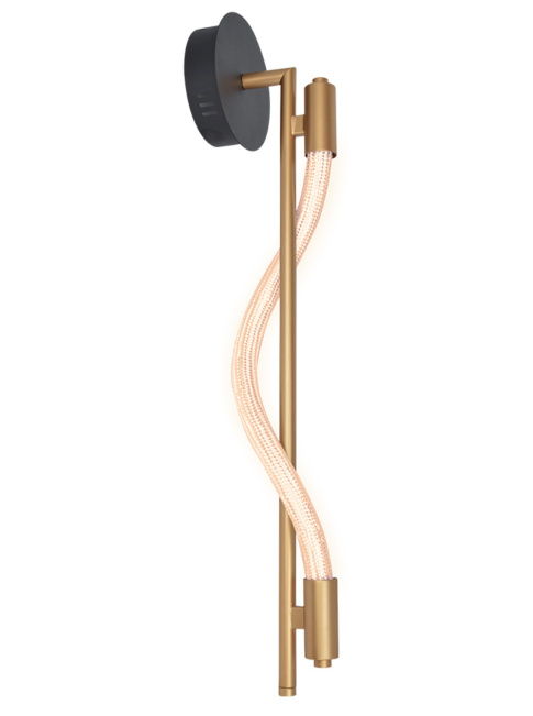 ROPE wandlamp 7W 2700K zwart/goud - Wandlampen