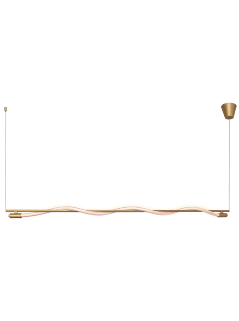 ROPE horizontale hanglamp 20W 2700K goud - Hanglampen