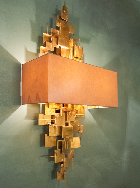 ABE wandlamp 1x E27 messing ontworpen door Lotz - Wandlampen