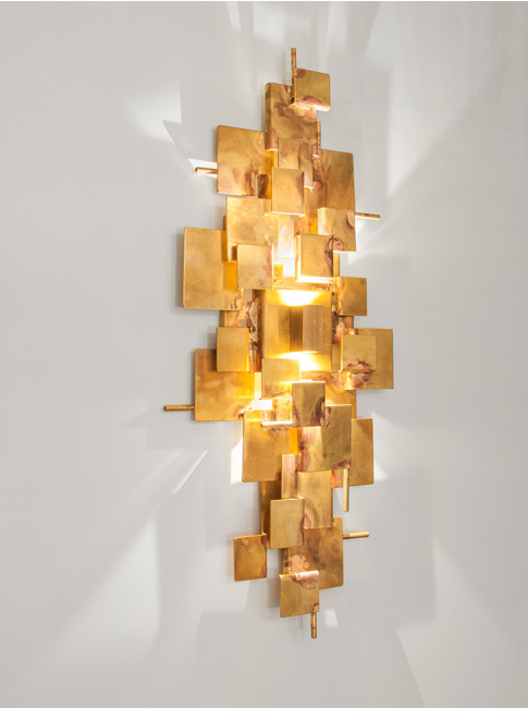 Abe wall lamp 2x LED 1w brass designed by Lotz