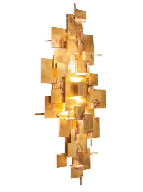 ABE wandlamp 2x LED 1W messing ontworpen door Lotz - Wandlampen