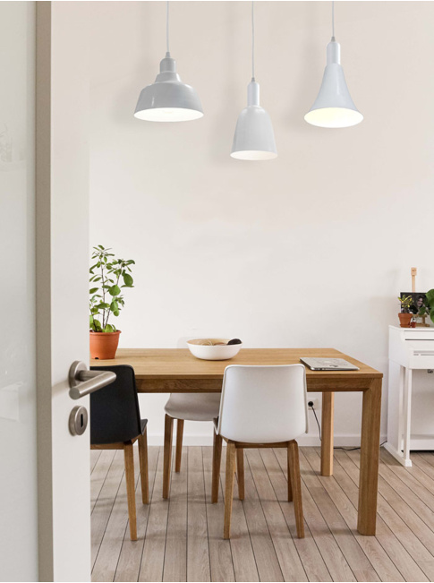 Bloom/glow/shine hanging lights set E27 white