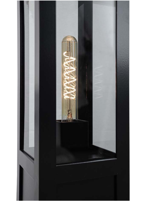 Lucca pillar E27 zwart smoke glas