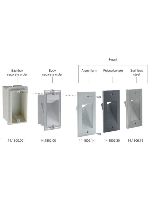 Stretto LED vertical front stainless steel