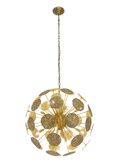 Palla di rame hanging lamp 14x G9 brass