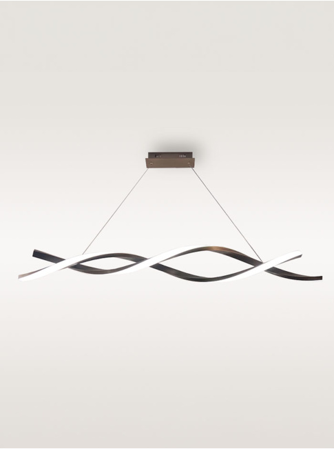 Double profile hanging lamp 63W brass