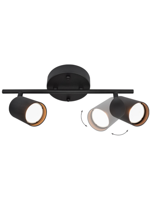 Naxos ceiling light GU10 2-light black
