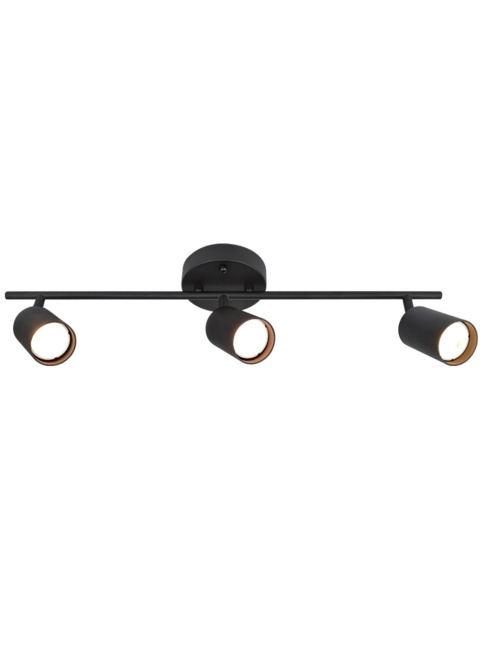 NAXOS 3-light GU10 black ceiling light